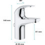 GROHE Mitigeur monocommande lavabo salle de bains Start Curve. taille S. chromé. 79,99 €