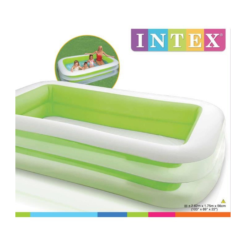 Image secondaire de Intex Piscine gonflable rectangulaire pour la famille