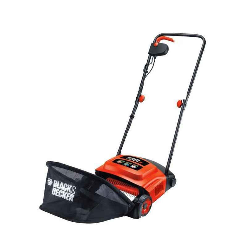 Black+Decker Aérateur Démousseur Filaire 600 W GD300-QS pour une Pelouse sans Mousse sans Utiliser de Produits Chimiques