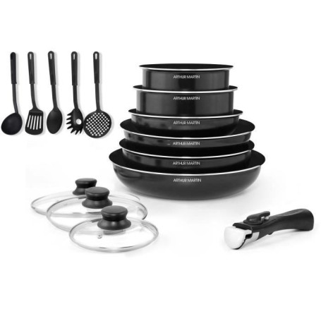ARTHUR MARTIN Batterie de cuisine amovible 15 pieces 16-20-22-24-26 cm n 109,99 €